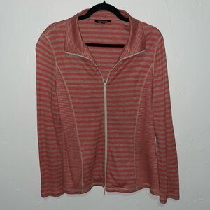 Lafayette 148 Full-Zip Stripe Athleisure Sweat Jacket